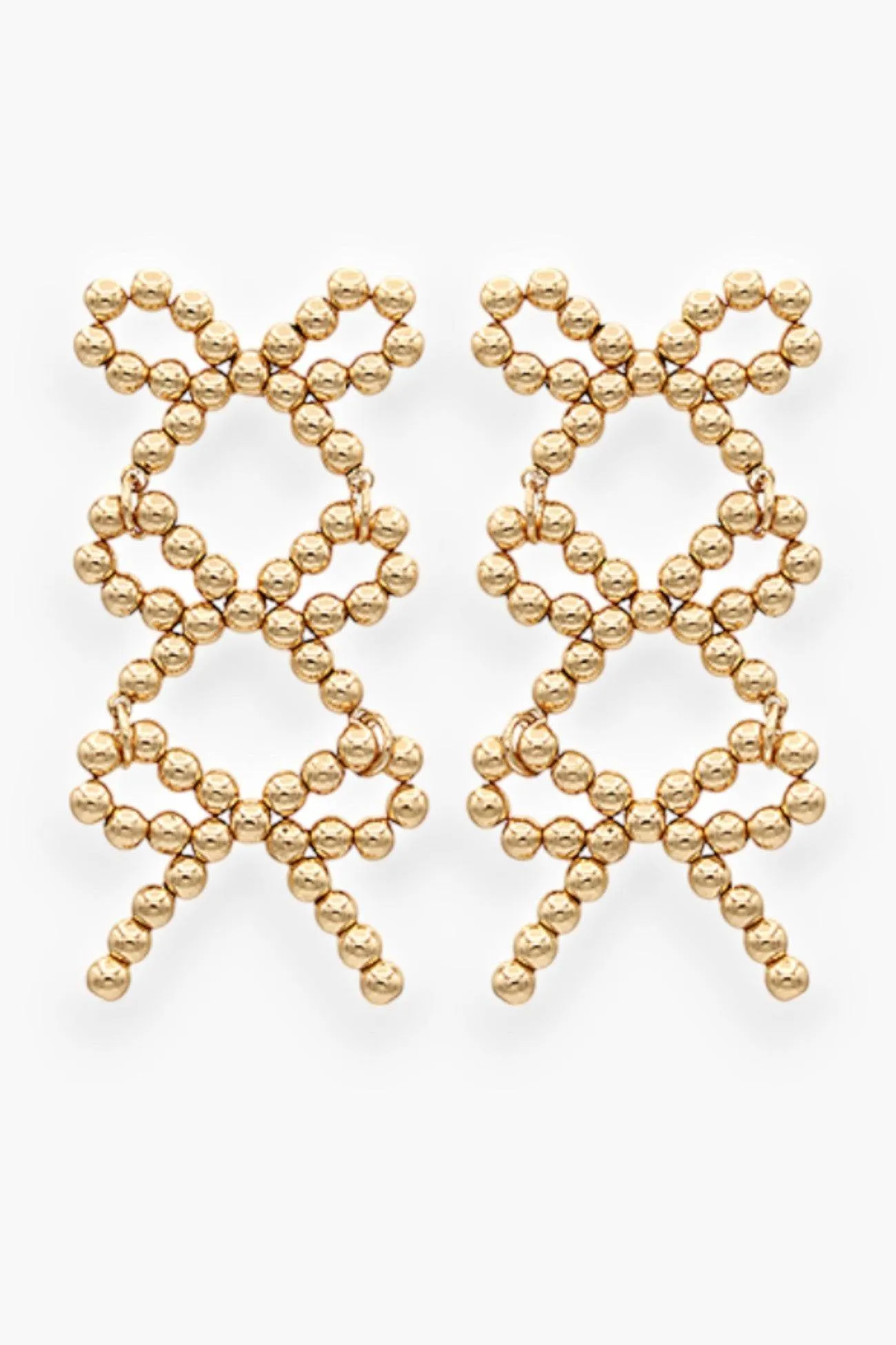 Gold Bow Design Earrings