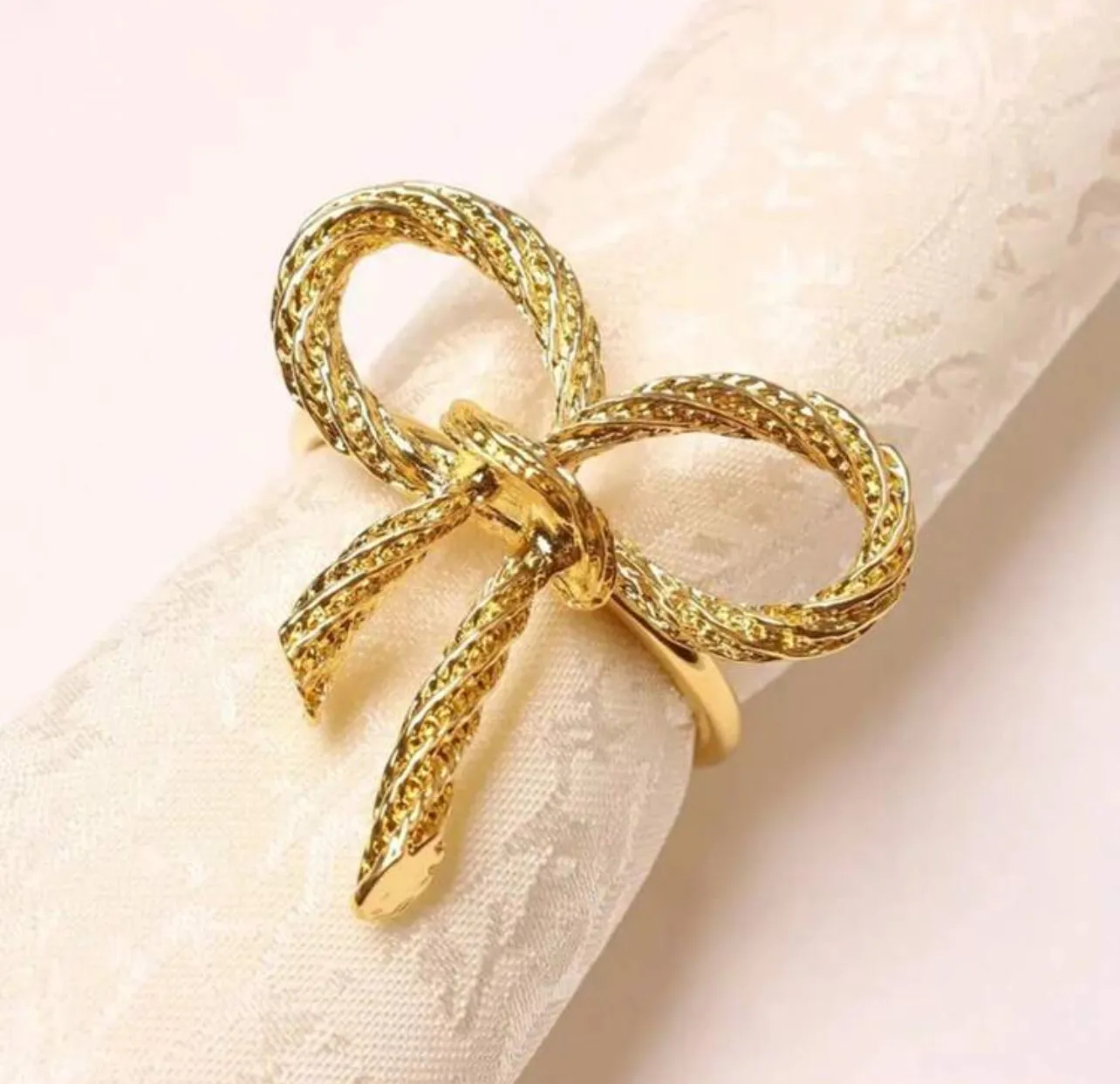 Gold Bow Napkin Rings (Set Of 4)