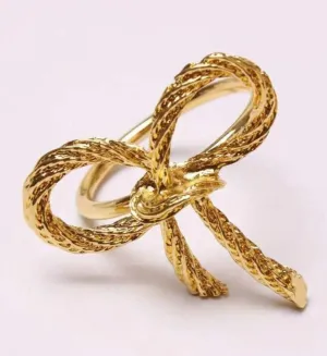 Gold Bow Napkin Rings (Set Of 4)