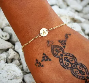 Gold Color Letter Bracelet