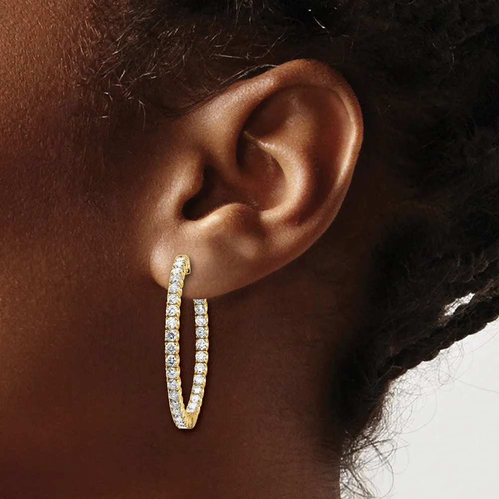 Gold Lab Grown Dia. VS/SI FGH Round Hoop with Safety Clasp Earrings - Model XE2013LG