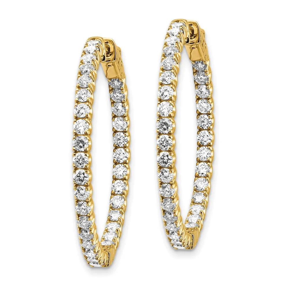 Gold Lab Grown Dia. VS/SI FGH Round Hoop with Safety Clasp Earrings - Model XE2013LG