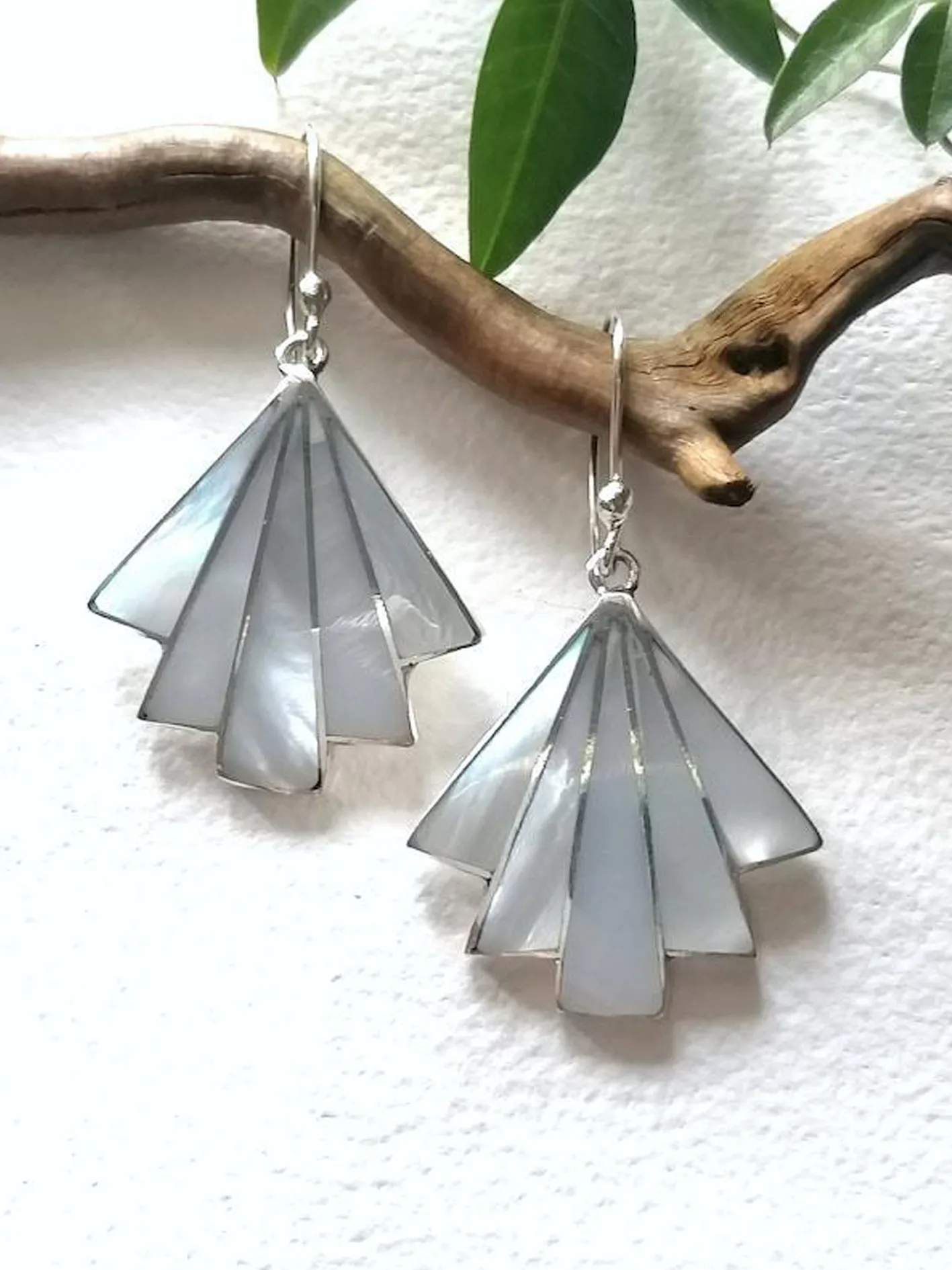 Handcrafted Fan Pearl Earrings