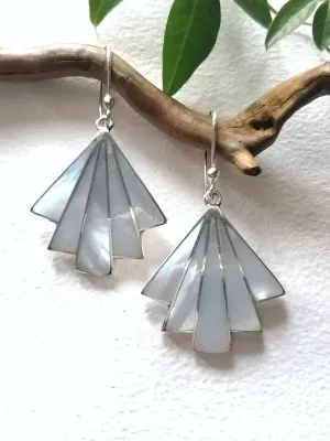 Handcrafted Fan Pearl Earrings