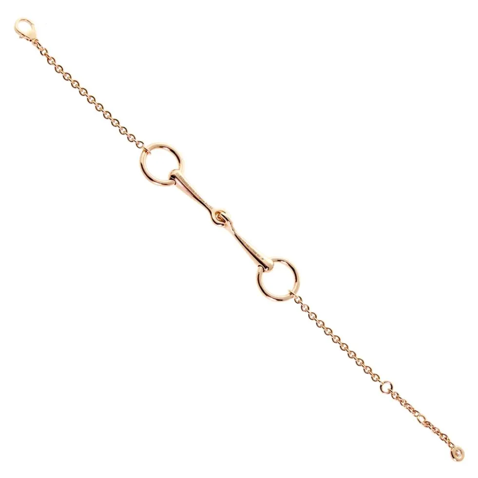 Hermes Filet d'Or Rose Gold Diamond Bracelet