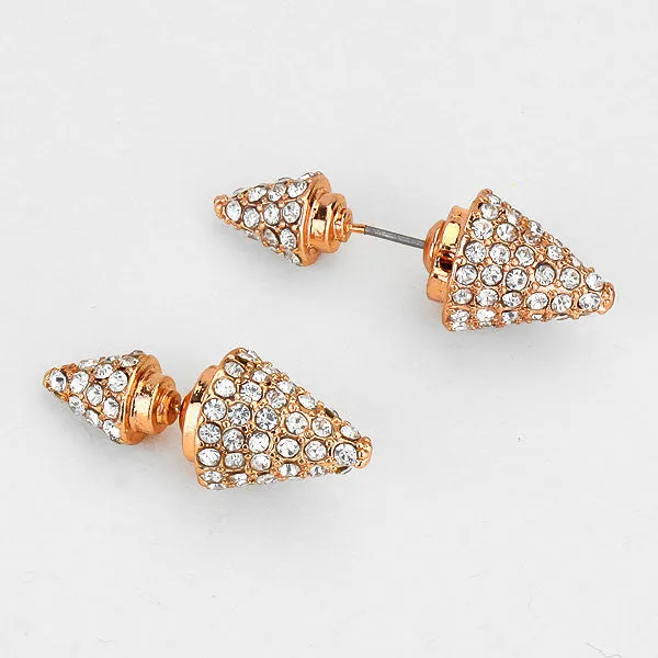 iLLASPARKZ Crystal Spike Double Sided Stud Earrings