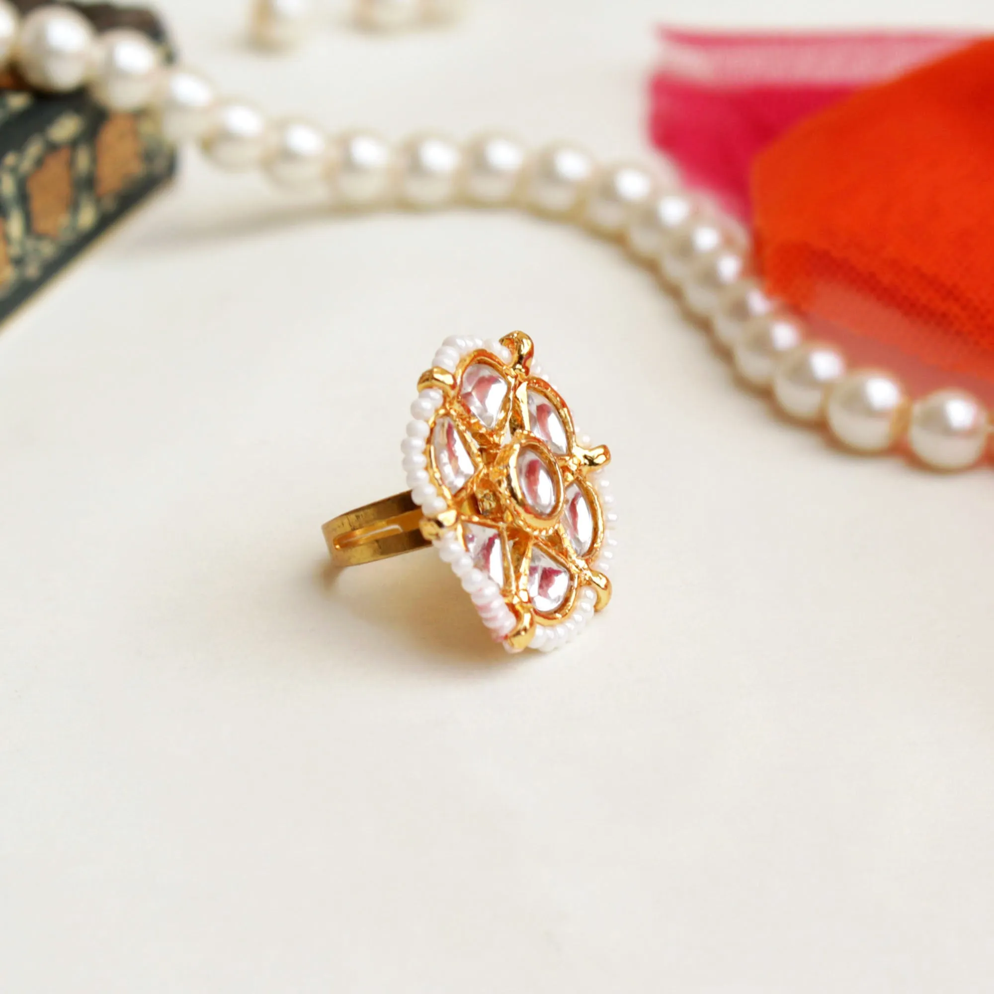 Kundan Bloom Ring