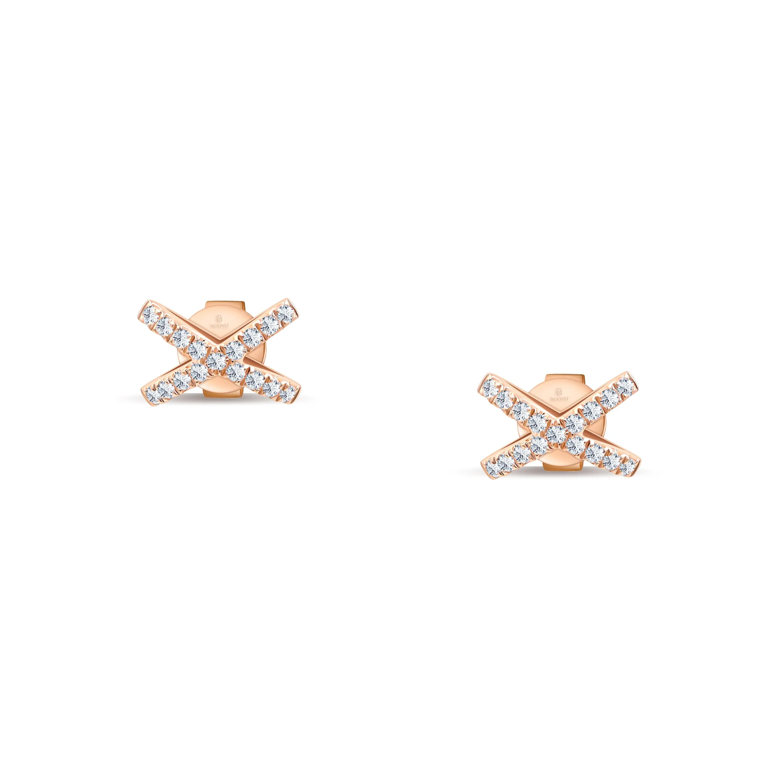 LARGE X-SHAPED CROSS DIAMOND EARRINGS