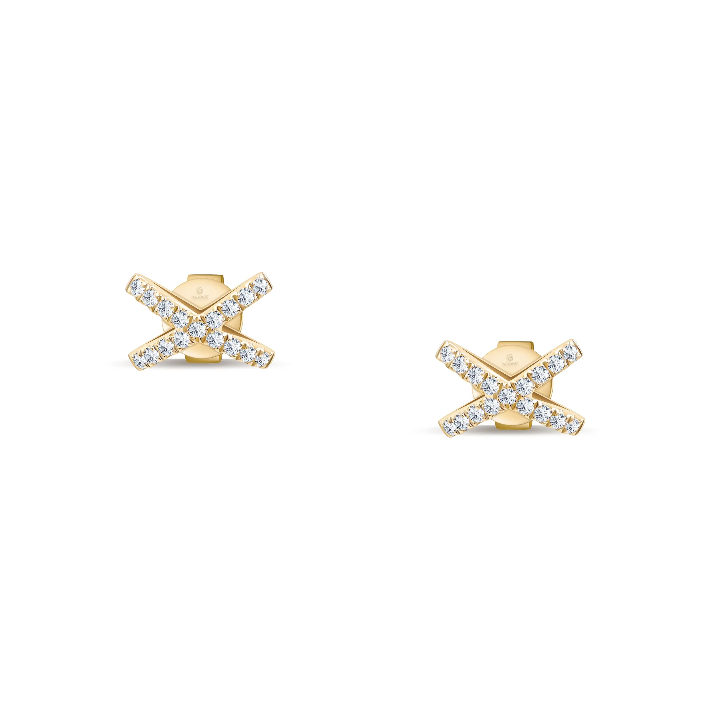 LARGE X-SHAPED CROSS DIAMOND EARRINGS