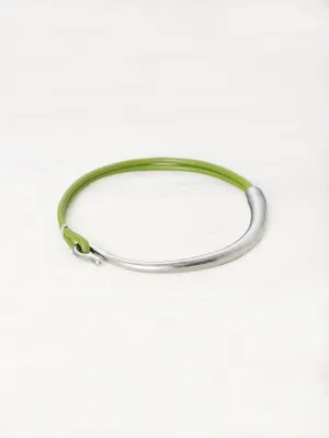 Leather Bar Bracelet - Avocado