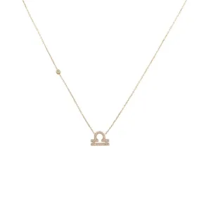 Libra Zodiac Necklace Dipped in Rose Gold Zircon