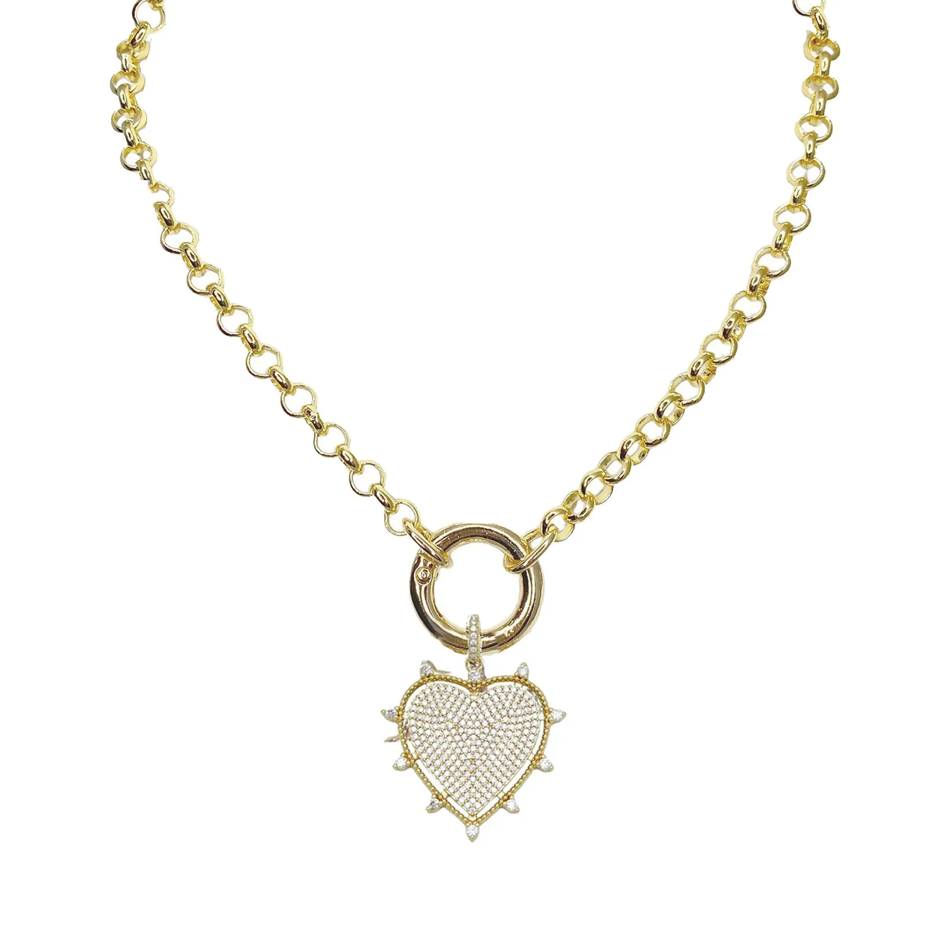 Lindsay Stunning Pave CZ Heart Pendant