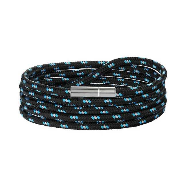 LIVVY 2018 Wholesale Black Bracelet Bohemian Rope Channel Jewelry Leather Bracelet Punk Casual Men's Jewelry