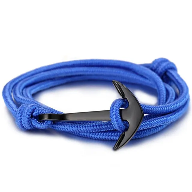 LIVVY 2018 Wholesale Black Bracelet Bohemian Rope Channel Jewelry Leather Bracelet Punk Casual Men's Jewelry
