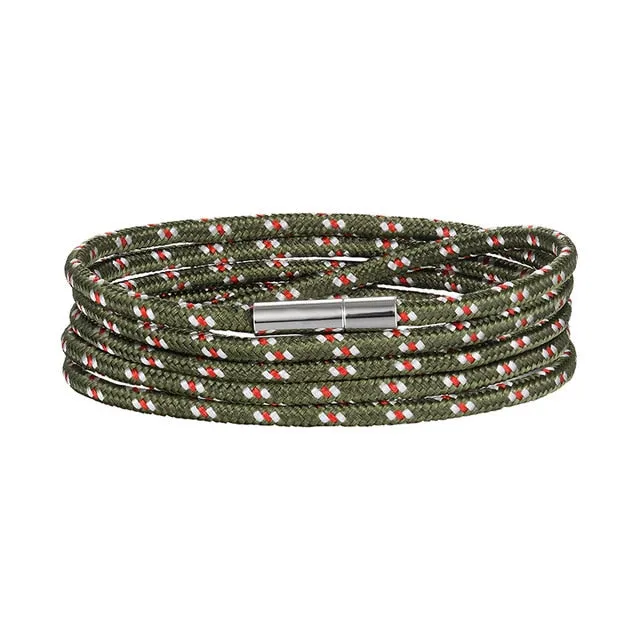 LIVVY 2018 Wholesale Black Bracelet Bohemian Rope Channel Jewelry Leather Bracelet Punk Casual Men's Jewelry