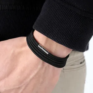 LIVVY 2018 Wholesale Black Bracelet Bohemian Rope Channel Jewelry Leather Bracelet Punk Casual Men's Jewelry