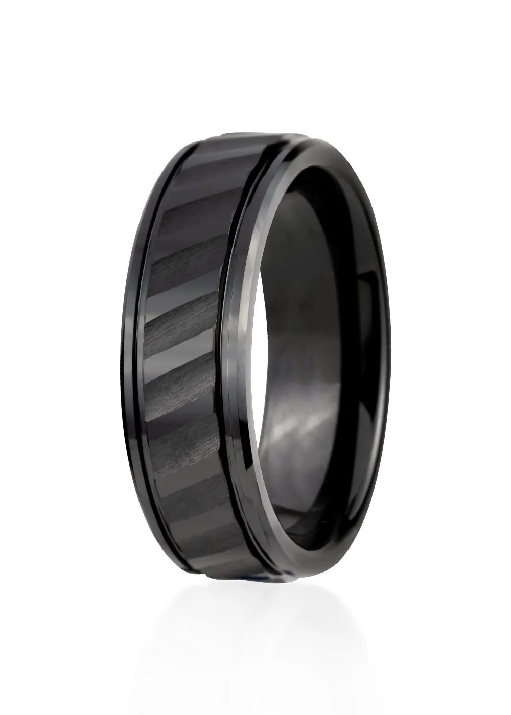 Liwuna Ring in Black Ceramic