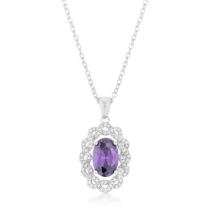 LOVCIA Elegant Amethyst Center Stone Necklace