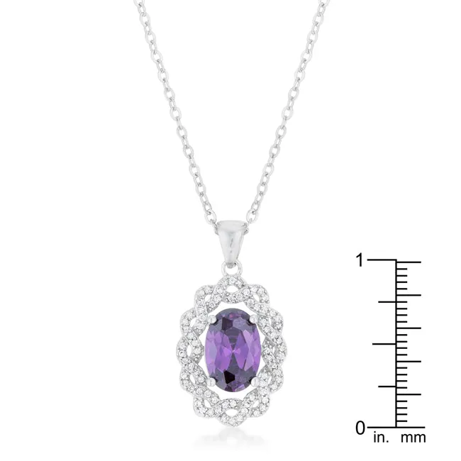 LOVCIA Elegant Amethyst Center Stone Necklace