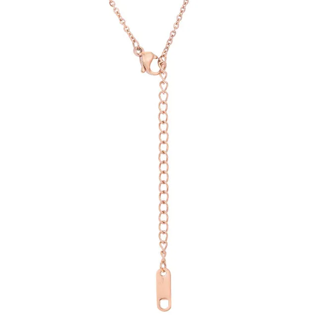 LOVCIA Elegant Butterfly Necklace in Rose Gold Stainless Steel
