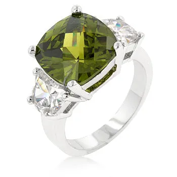 LOVCIA Elegant Triple Stone Cubic Zirconia Ring