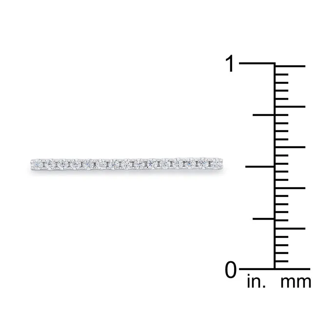 LOVCIA Sleek Modern Karolina 0.2ct CZ Rhodium Band Ring