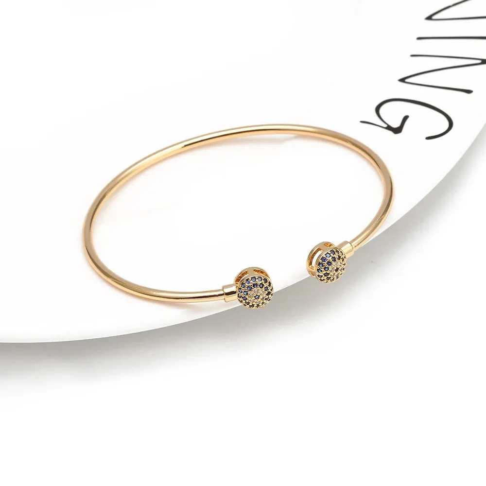 Lucky Eye Open Cuff Bracelet Bangle Gold Silver Women Men Fashion Jewelry