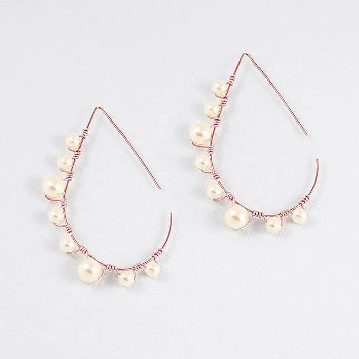 Lulu Pearl Teardrop Hoop Earrings