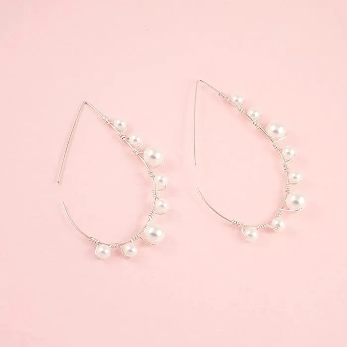 Lulu Pearl Teardrop Hoop Earrings