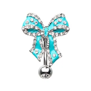Luxurious Bow Tie Ribbon Drop Top Down Reversible WildKlass Belly Button Ring