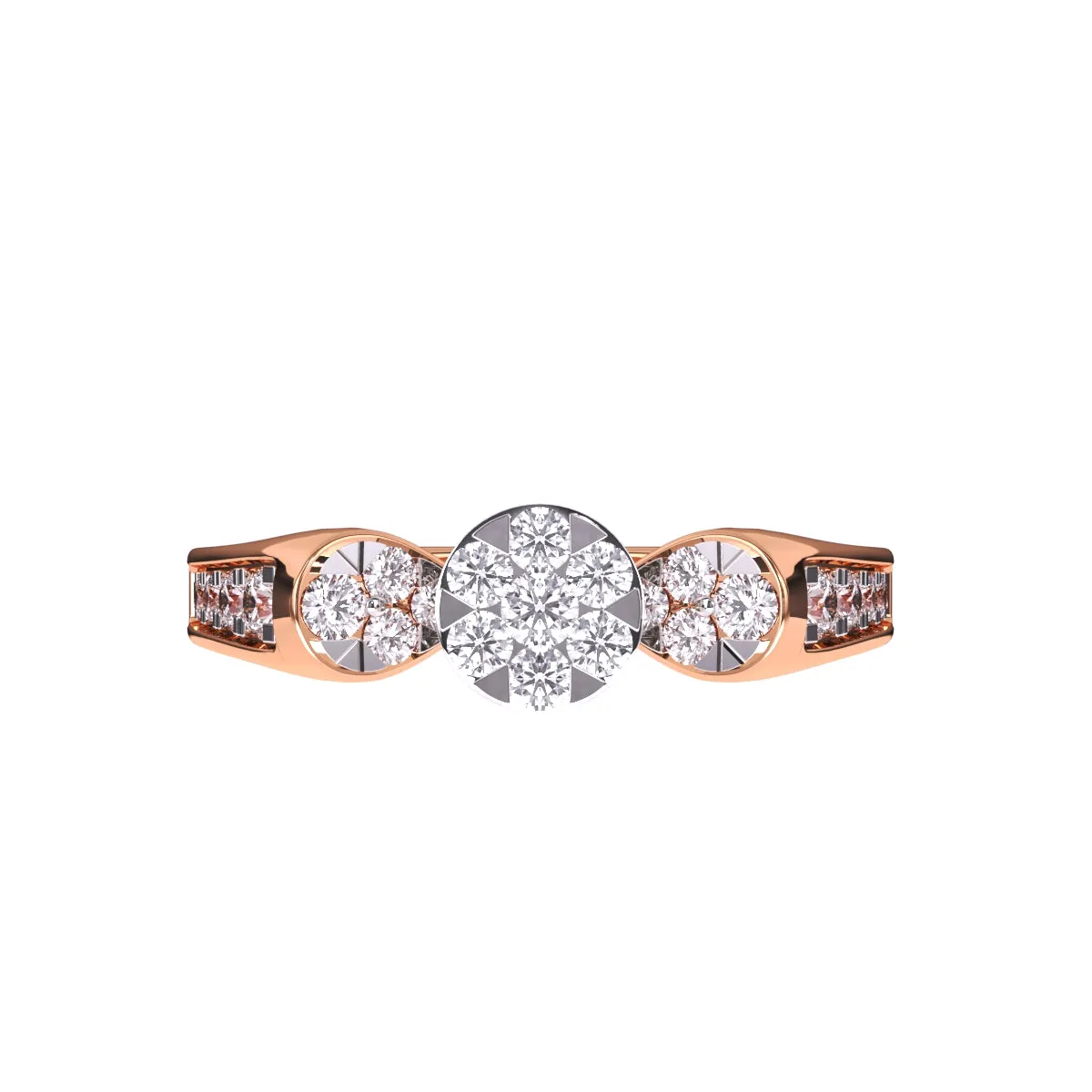 Luxurious Round Diamond Cluster Wedding Ring