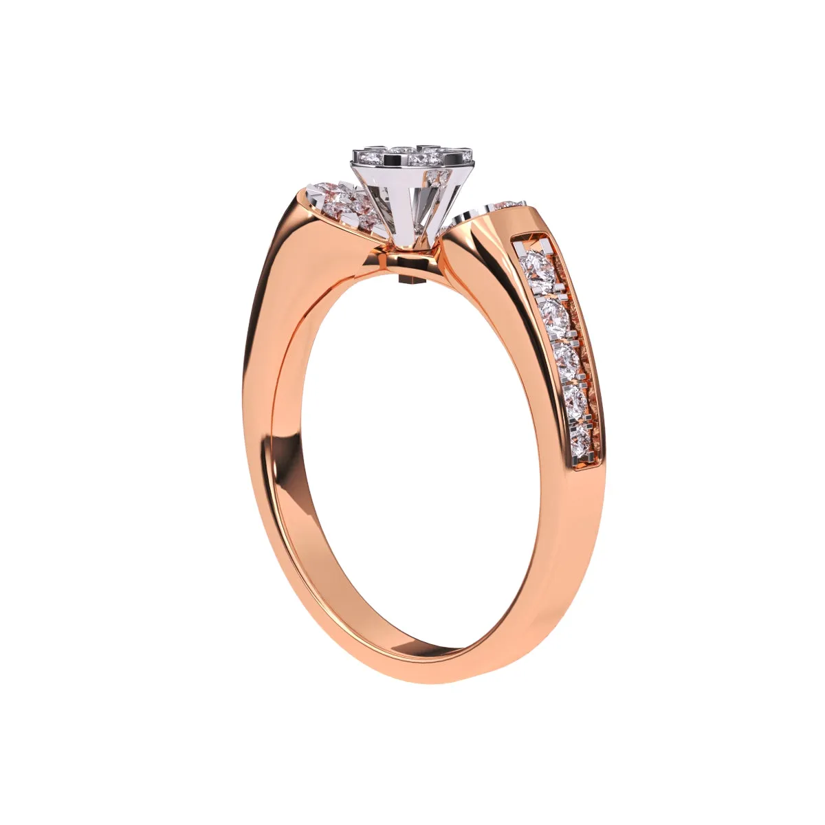 Luxurious Round Diamond Cluster Wedding Ring