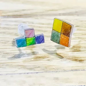 Magik "Rainbow Tretis" Shrinky Dink Stylish Ear Stud