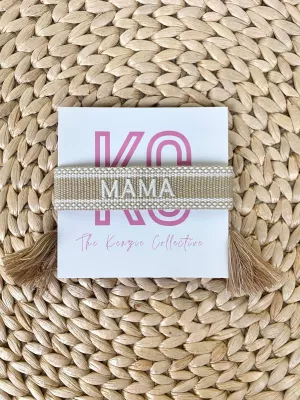 Mama tassel bracelet tan