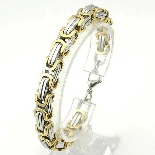 Men's Bracelets Gold Chain Link Bracelet Stainless Steel 8mm Width