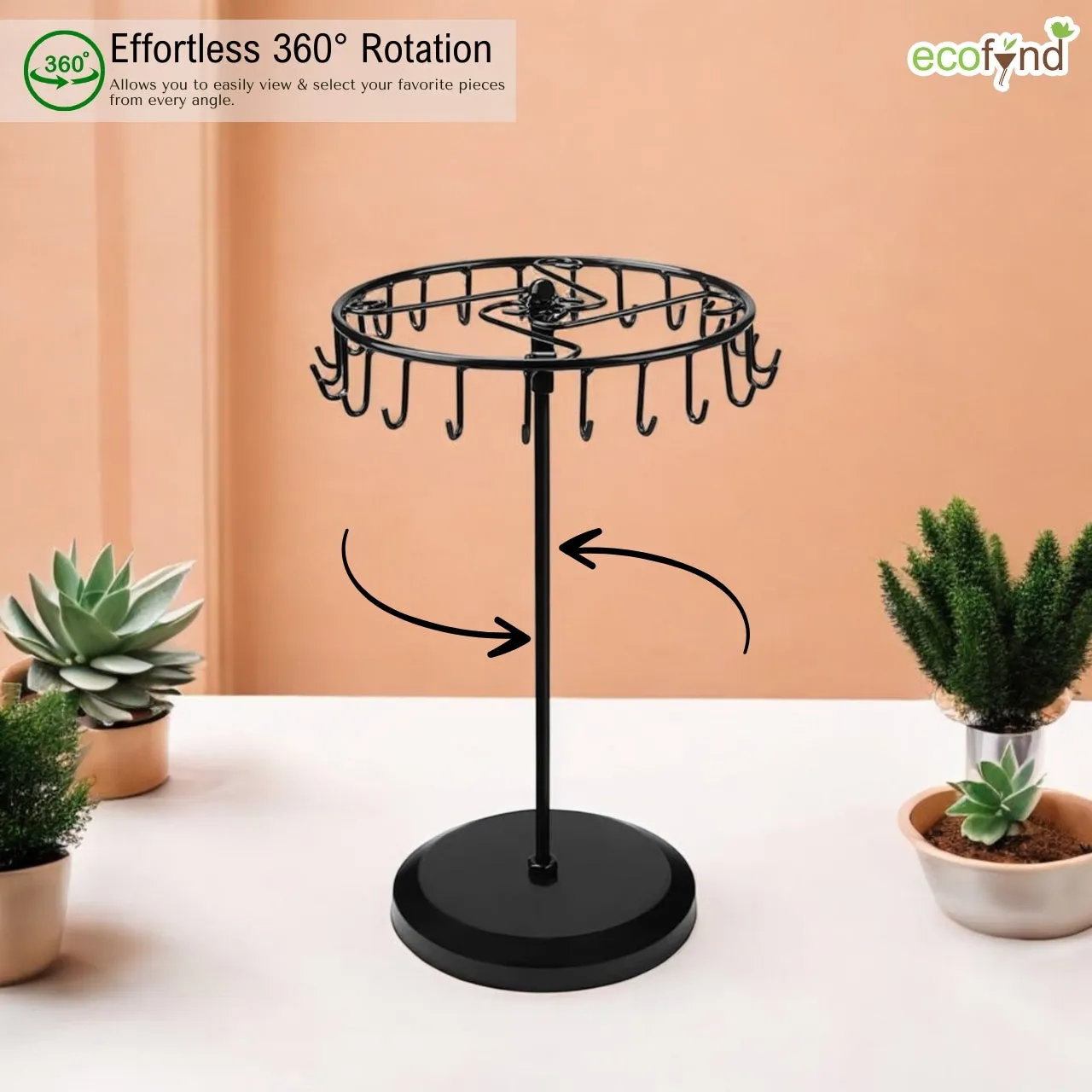 Metal Rotating Jewelry Organizer Stand