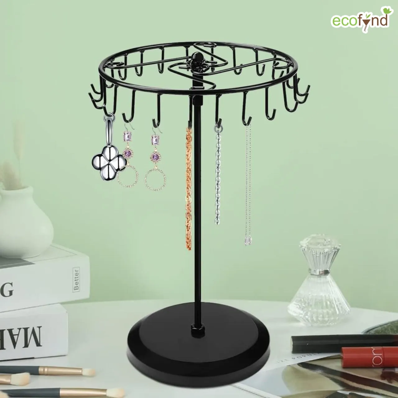 Metal Rotating Jewelry Organizer Stand