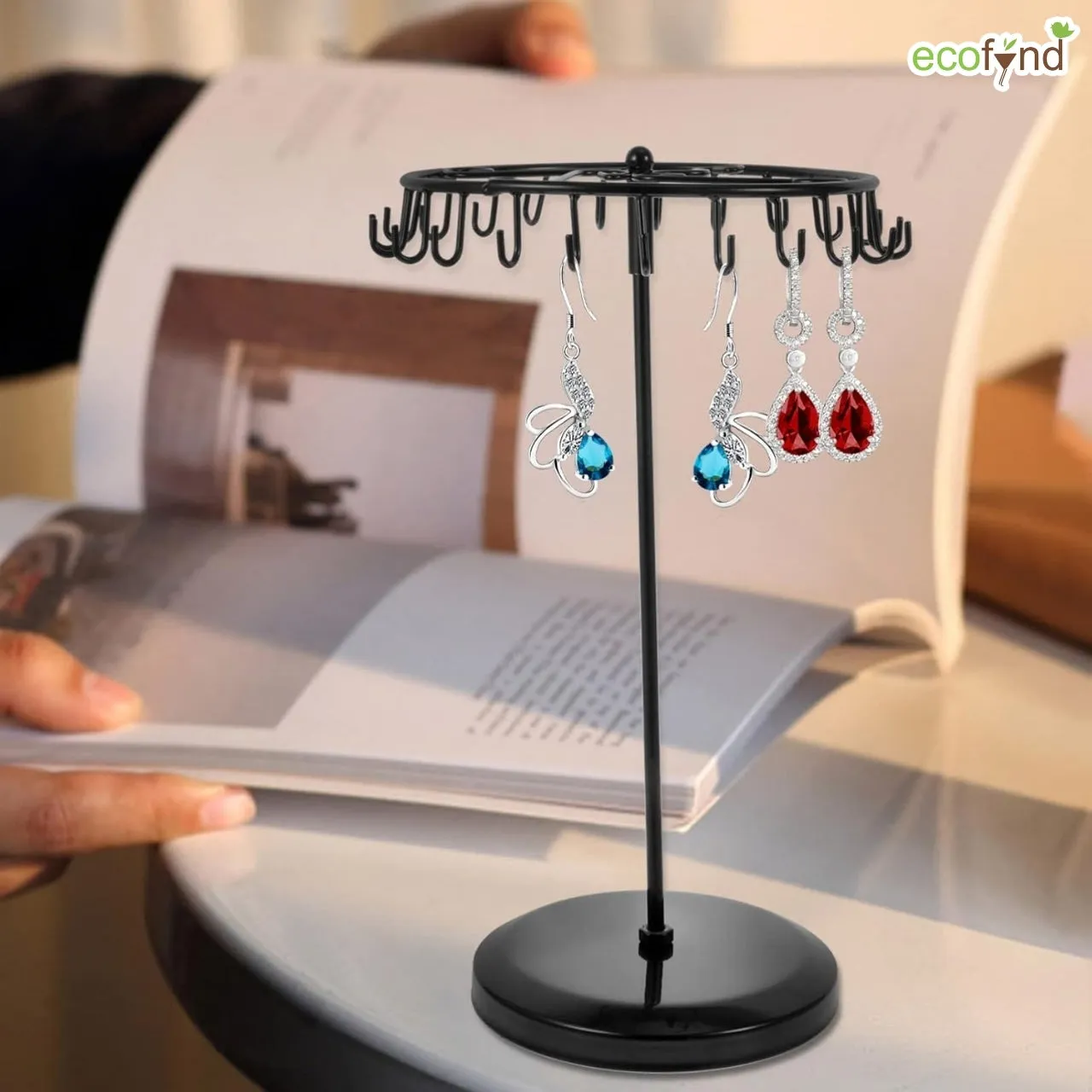 Metal Rotating Jewelry Organizer Stand