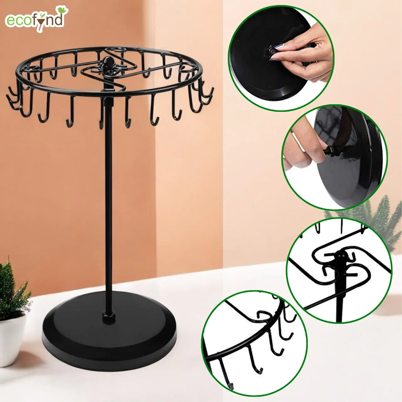 Metal Rotating Jewelry Organizer Stand