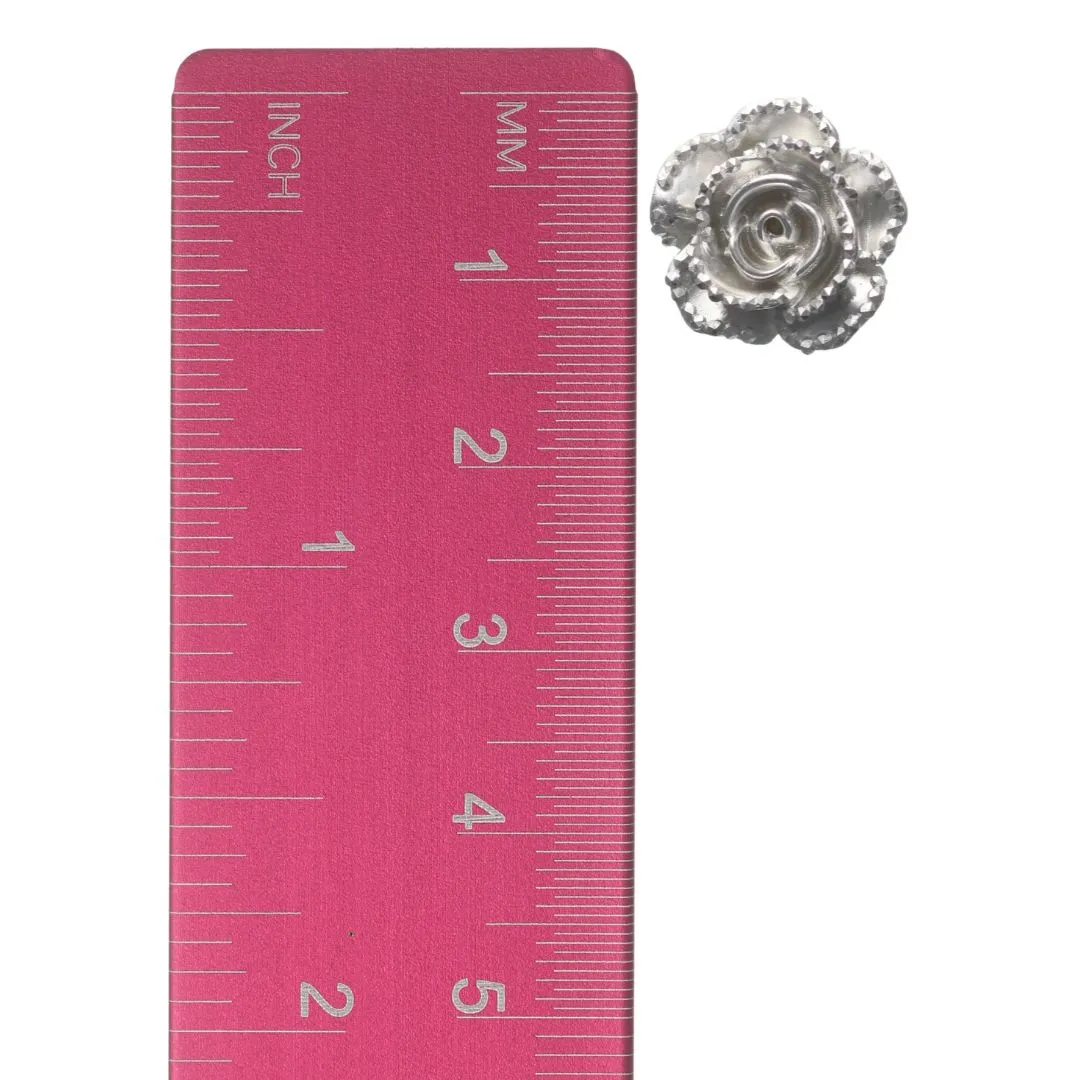 Metallic Rose Studs Hypoallergenic Earrings for Sensitive Ears Made with Plastic Posts