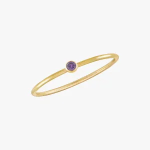 Mini Amethyst Bezel Ring