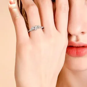 Moissanite Rhodium-Plated Ring for Women