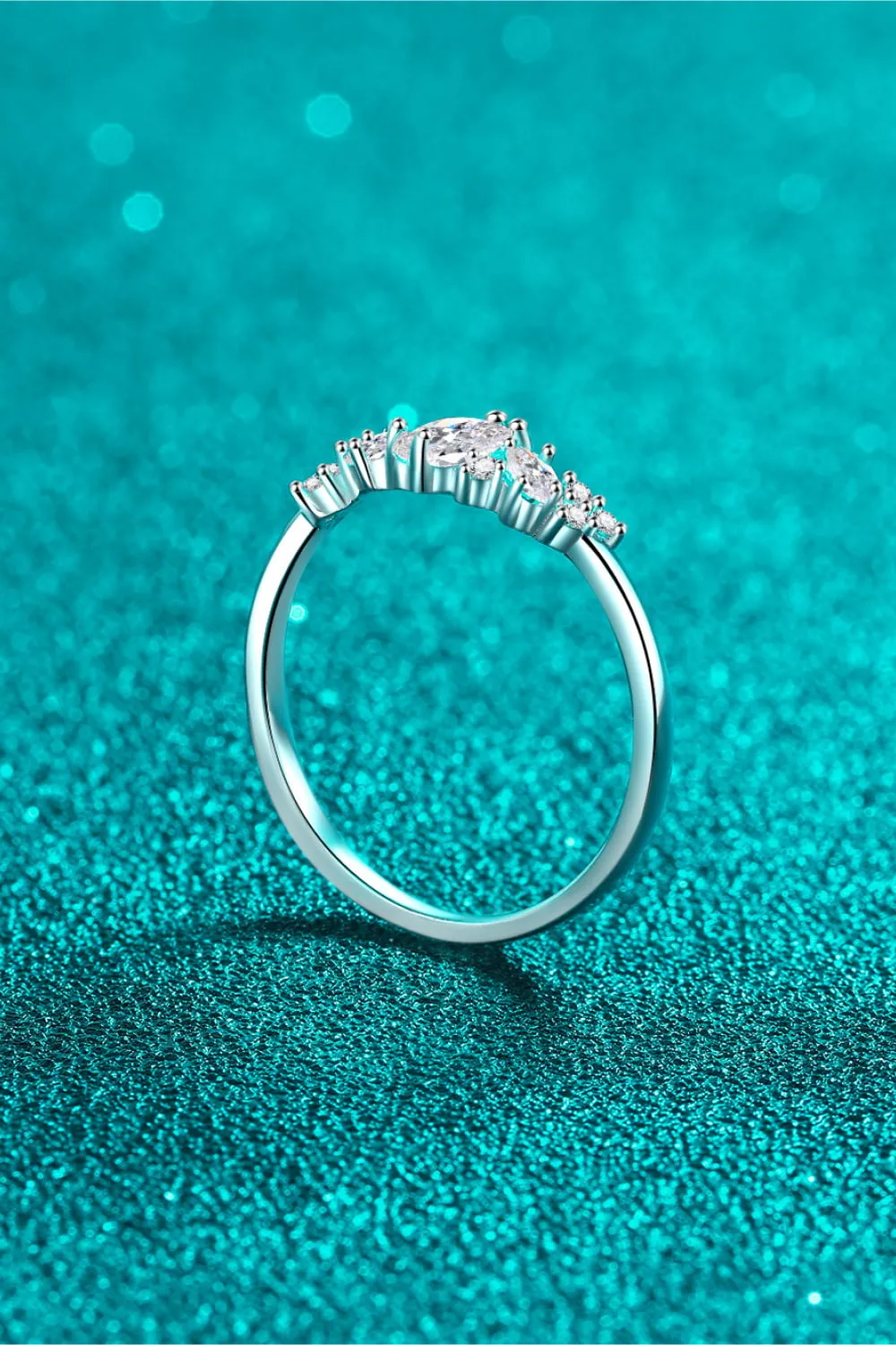 Moissanite Rhodium-Plated Ring for Women