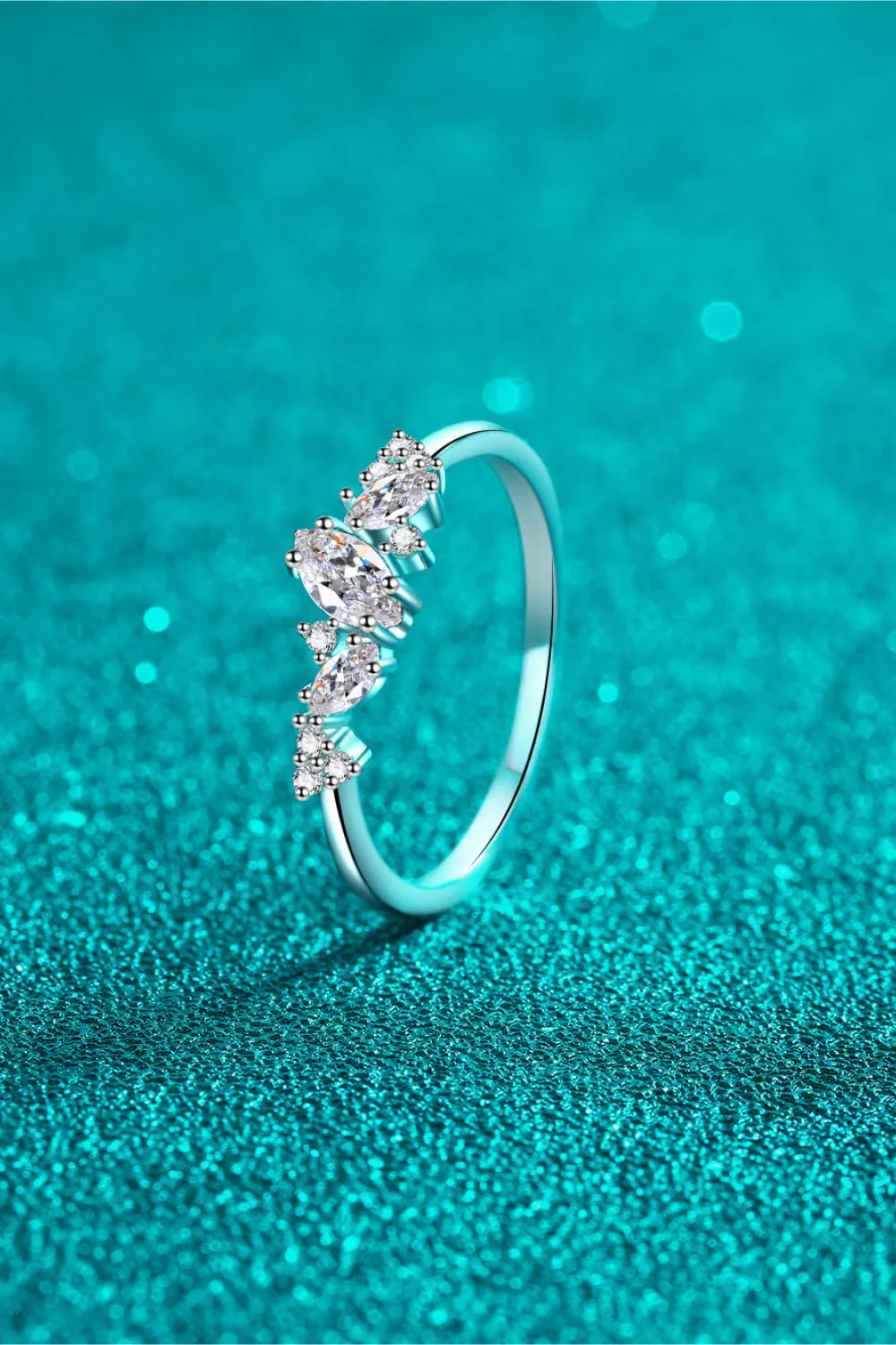 Moissanite Rhodium-Plated Ring for Women