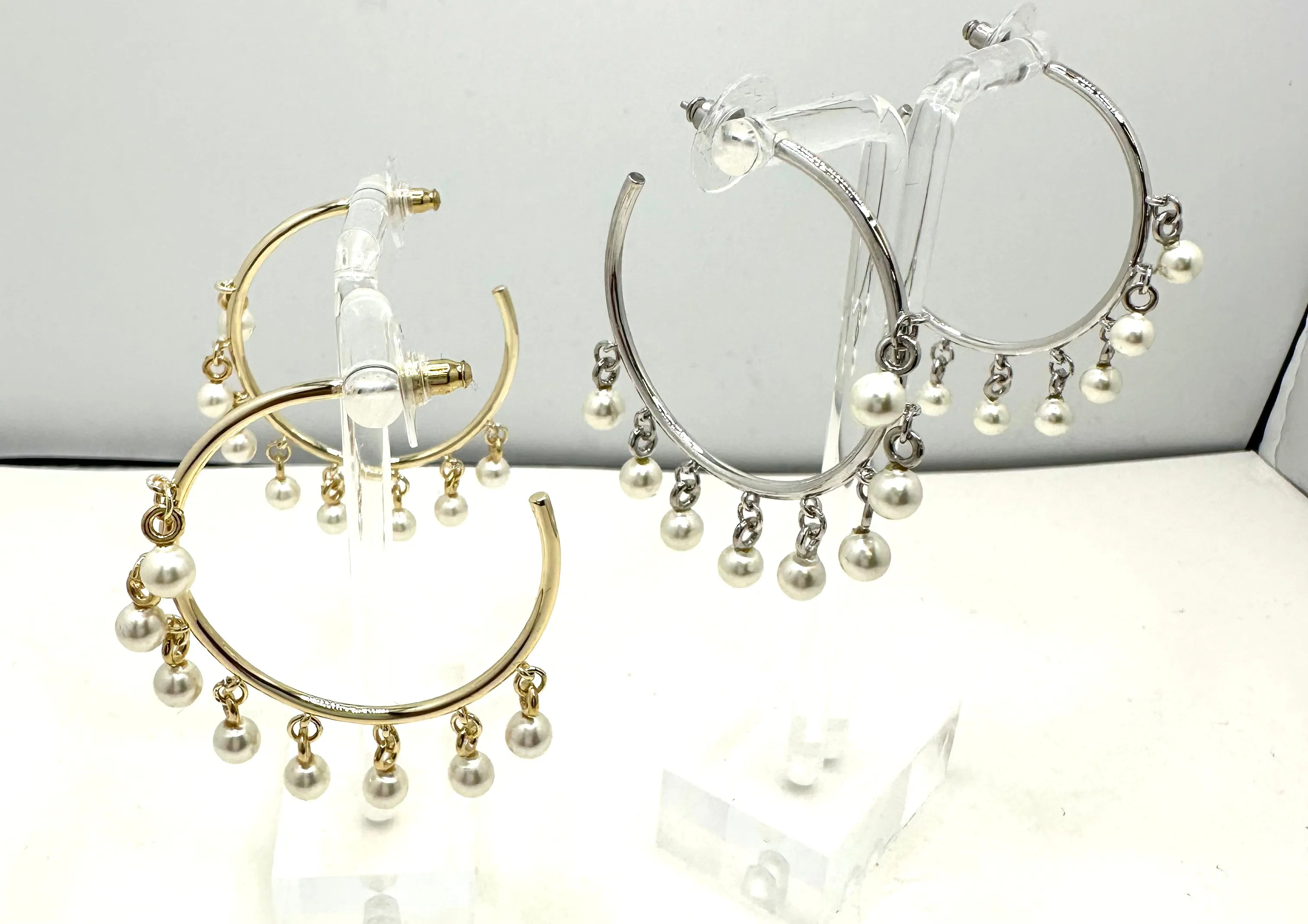 Multi Pearl Hoop Earring