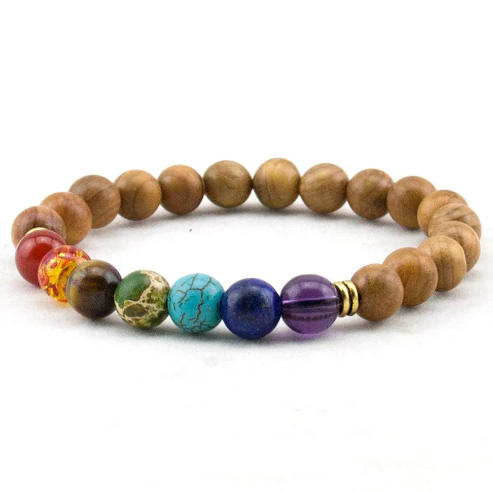 Muti-color Mens Bracelets Black Lava 7 Chakra Healing Balance Beads Bracelet For Women Reiki Prayer Yoga Bracelet Stones