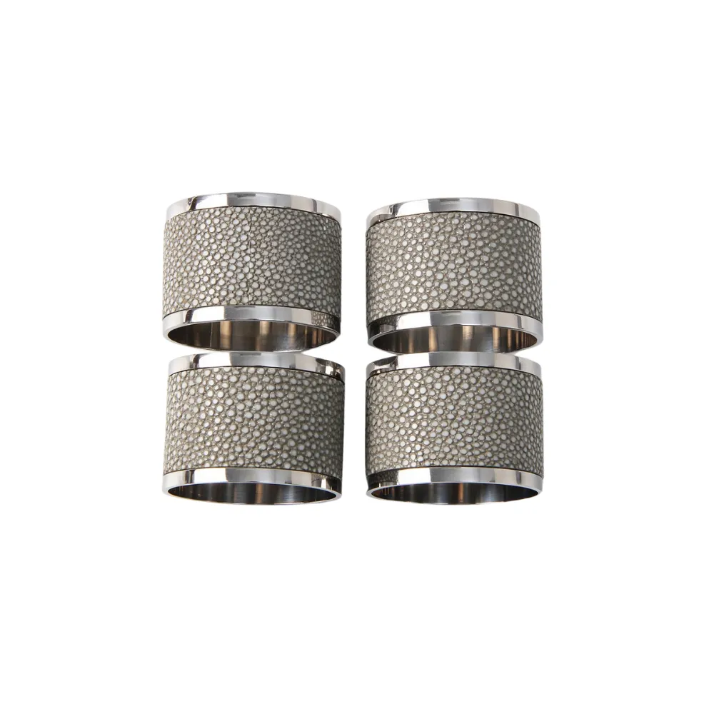 Napkin Ring Barley Faux Shagreen Set of 4