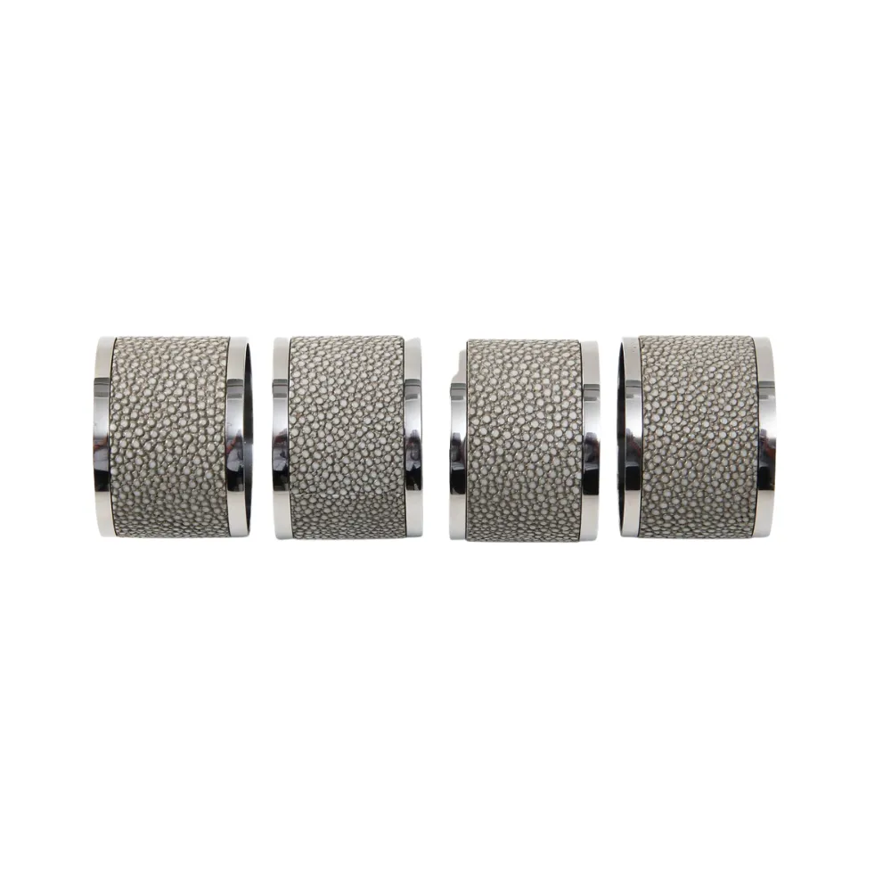 Napkin Ring Barley Faux Shagreen Set of 4