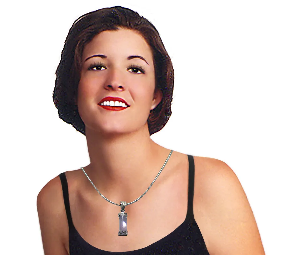 NAR800-3 Bella Rhodium Plated Necklace Chain and Mother of Pearl Pendant Lovely Lavender  #AR85800-3