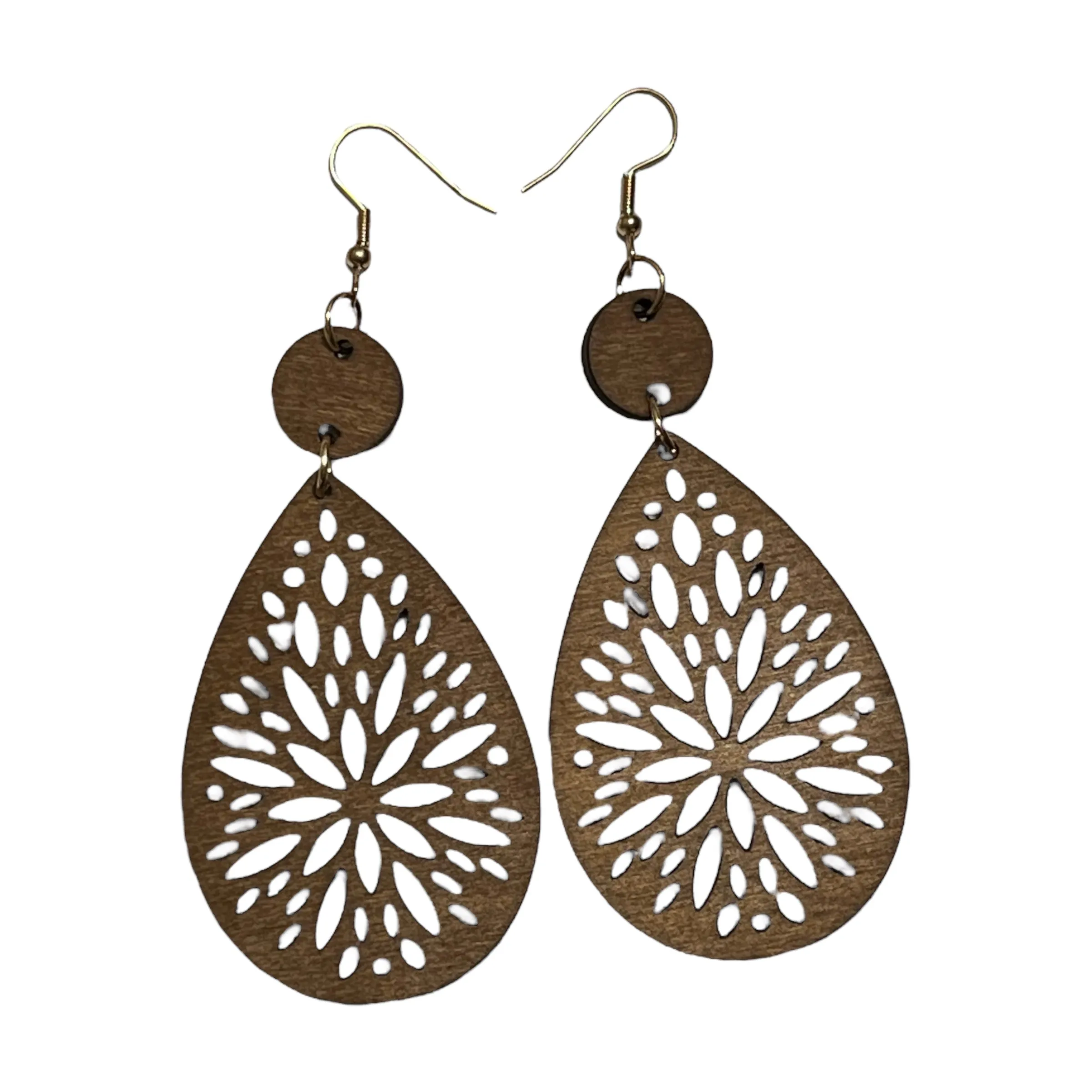 Natural Wood Teardrop Earrings: Chic & Rustic Accessories